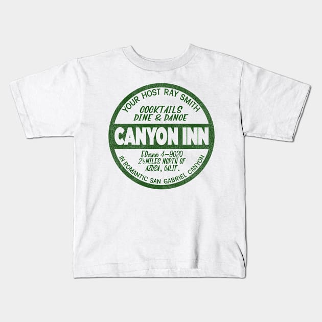 Canyon Inn San Gabriel Retro Defunct Motel California Kids T-Shirt by darklordpug